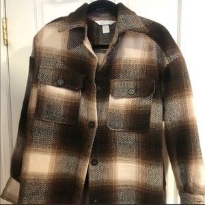 H&M herringbone-weave shirt jacket